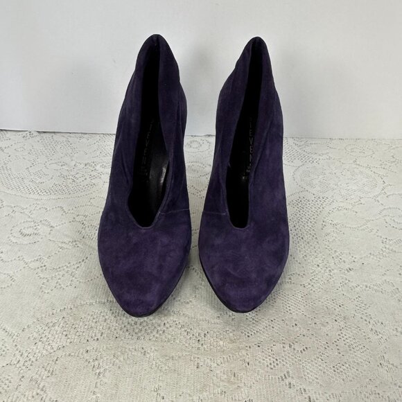STEVEN MADDEN, Pumptie Dark Purple Suede Leather Heels, Ankle boots, Heels, 6M - Picture 9 of 10